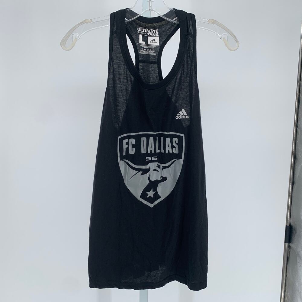 Adidas FC Dallas 96 Ultimate Tank top black racerback women's size large